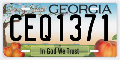 GA license plate CEQ1371