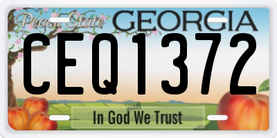GA license plate CEQ1372