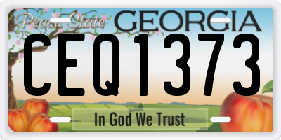 GA license plate CEQ1373