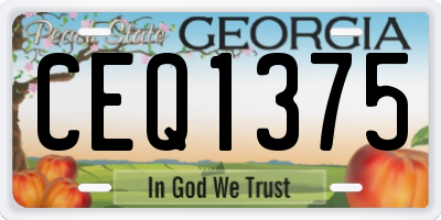 GA license plate CEQ1375