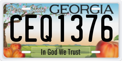 GA license plate CEQ1376
