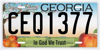 GA license plate CEQ1377