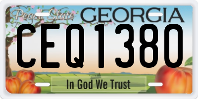 GA license plate CEQ1380