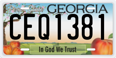 GA license plate CEQ1381