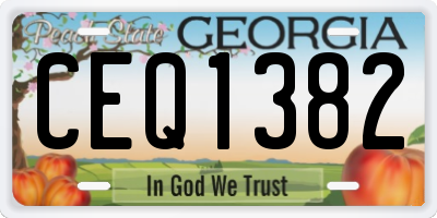 GA license plate CEQ1382