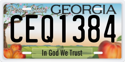 GA license plate CEQ1384