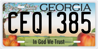 GA license plate CEQ1385
