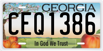 GA license plate CEQ1386