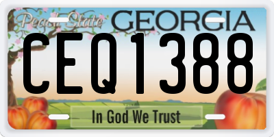 GA license plate CEQ1388