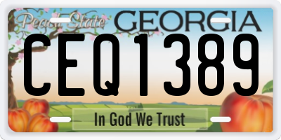 GA license plate CEQ1389
