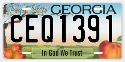 GA license plate CEQ1391