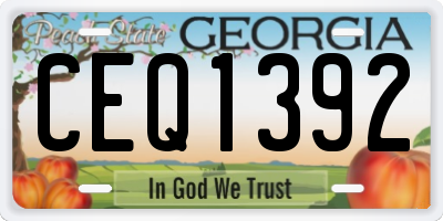 GA license plate CEQ1392