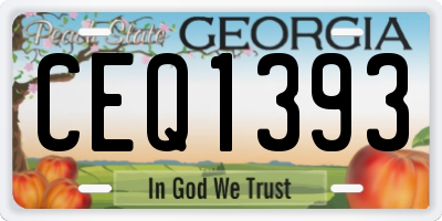 GA license plate CEQ1393