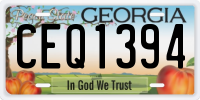 GA license plate CEQ1394
