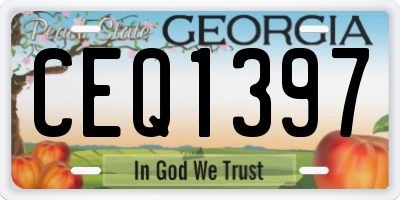 GA license plate CEQ1397