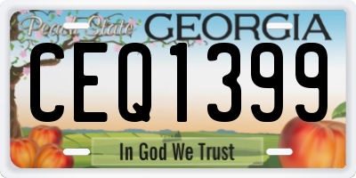 GA license plate CEQ1399