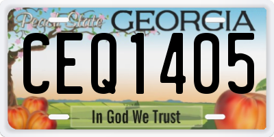 GA license plate CEQ1405
