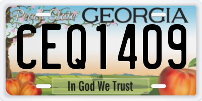 GA license plate CEQ1409