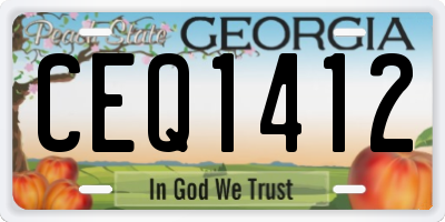 GA license plate CEQ1412