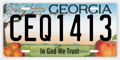 GA license plate CEQ1413