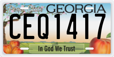GA license plate CEQ1417