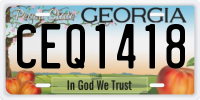 GA license plate CEQ1418