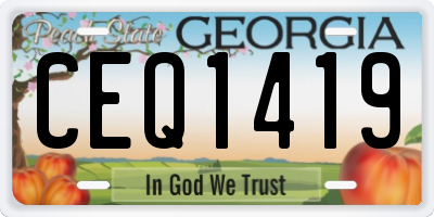 GA license plate CEQ1419