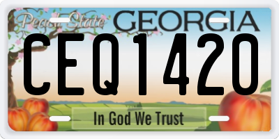 GA license plate CEQ1420