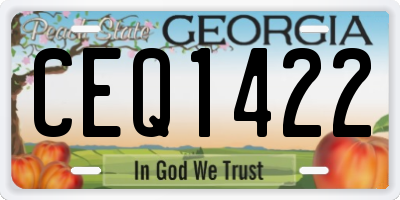 GA license plate CEQ1422