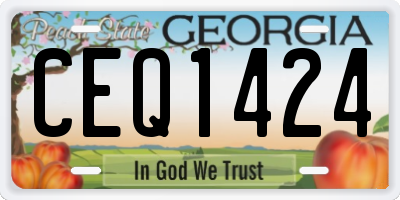 GA license plate CEQ1424