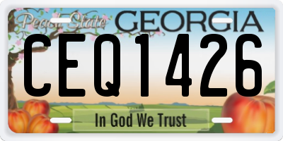 GA license plate CEQ1426