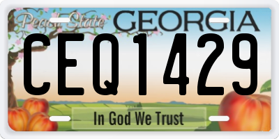 GA license plate CEQ1429