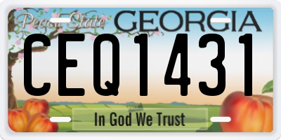 GA license plate CEQ1431