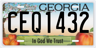 GA license plate CEQ1432