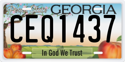 GA license plate CEQ1437