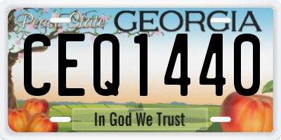 GA license plate CEQ1440