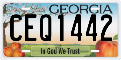 GA license plate CEQ1442