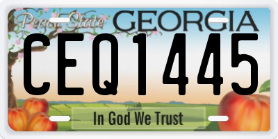 GA license plate CEQ1445