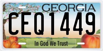 GA license plate CEQ1449
