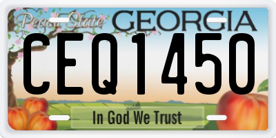 GA license plate CEQ1450