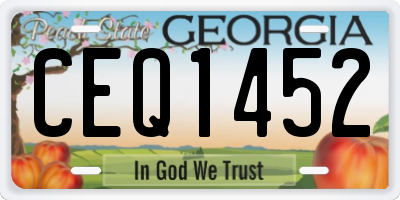 GA license plate CEQ1452