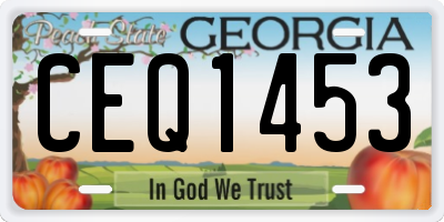 GA license plate CEQ1453