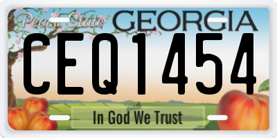 GA license plate CEQ1454