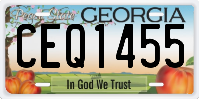 GA license plate CEQ1455
