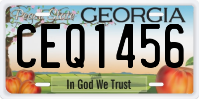 GA license plate CEQ1456