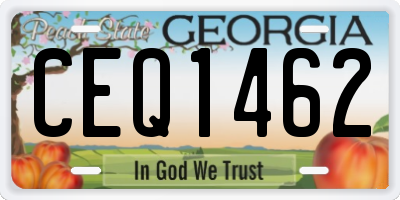 GA license plate CEQ1462