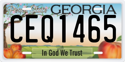 GA license plate CEQ1465