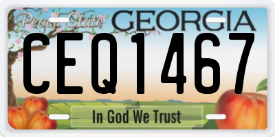 GA license plate CEQ1467