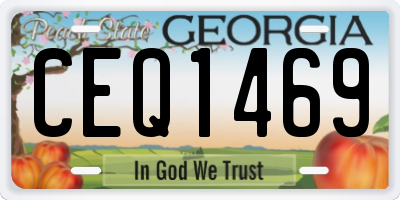 GA license plate CEQ1469