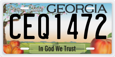 GA license plate CEQ1472